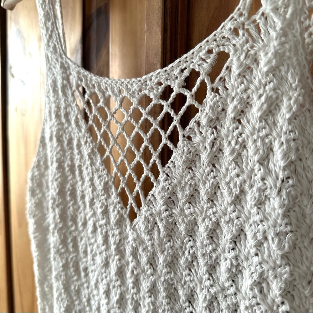 Handmade Crochet Mermaid Midi Maxi Dress Beach Cover Fishtail Hem - Size S/M - Picture 2 of 11